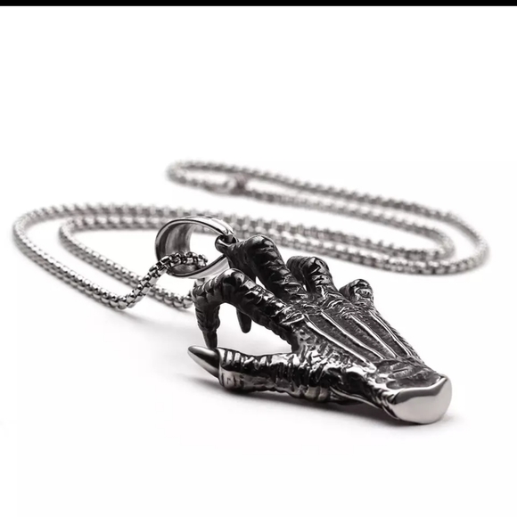 NWT Blue Eye Demon Claw Gothic Necklace - Picture 3 of 11